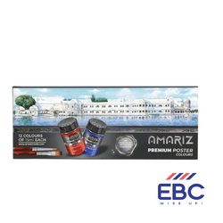 DOMS AMARIZ PREMIUM POSTER COLOURS - 12 COLOURS OF 15ML EACH 